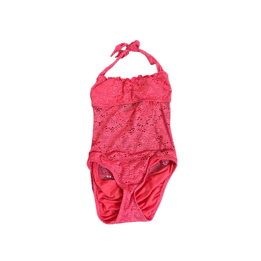 Mossimo Pink Crochet Halter One Piece Swimsuit Women’s Small S